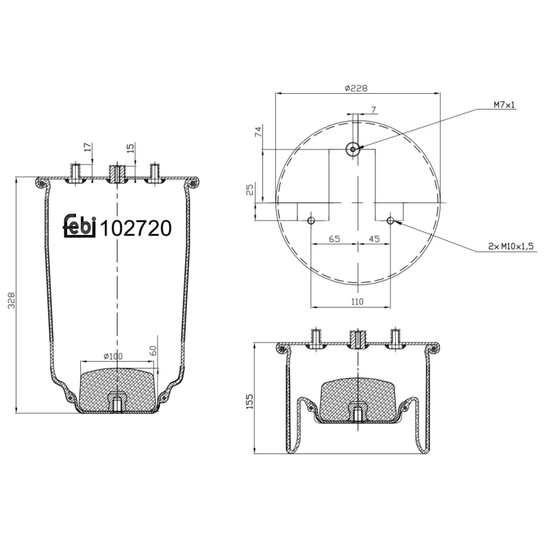 Image of Boot, air suspension FEBI BILSTEIN 102720
