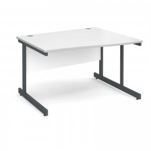 image of Contract 25 Right Hand Wave Desk 1200mm - Graphite Cantilever Frame w