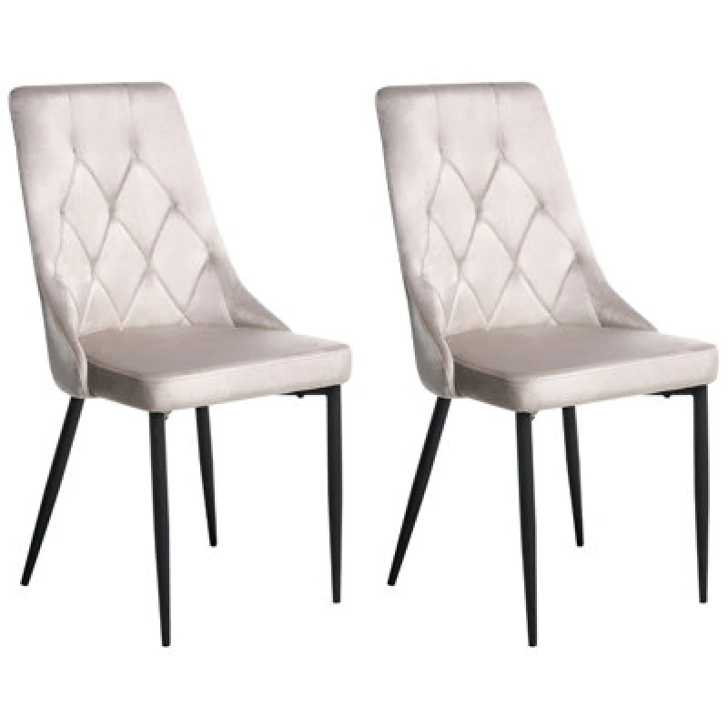 Image of Beliani Set Of 2 Dining Chairs Avenir Velvet Taupe