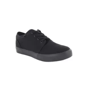 Image of Dek Boys 4 Eye Black Canvas Deck Shoes (6 UK) (Black)