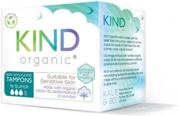 Image of Kind Organic Non-Applicator Tampons - Super - 18s