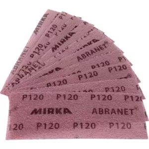 Image of Mirka Dust Extraction Handy Sander Kit Sanding Sheets 120 Grit (10 Pack) in Brown Aluminium Oxide