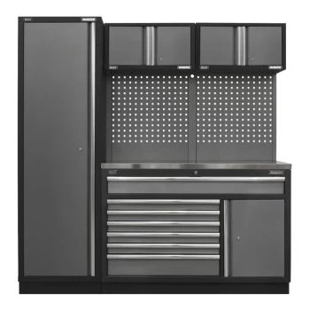 Image of Superline Pro 1.96m Storage System - Stainless Steel Worktop