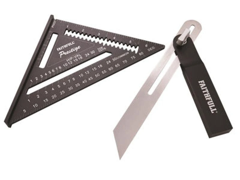 Image of FAITHFULL Faithfull - Prestige Alluminium Speed Square 180mm 7" Sliding Bevel 250mm 10" XMS24SQUARE