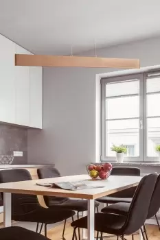 Image of LED Up and Down Pendant Light Brushed Mocha Finish 20W Warm White (Non-Dimmable)