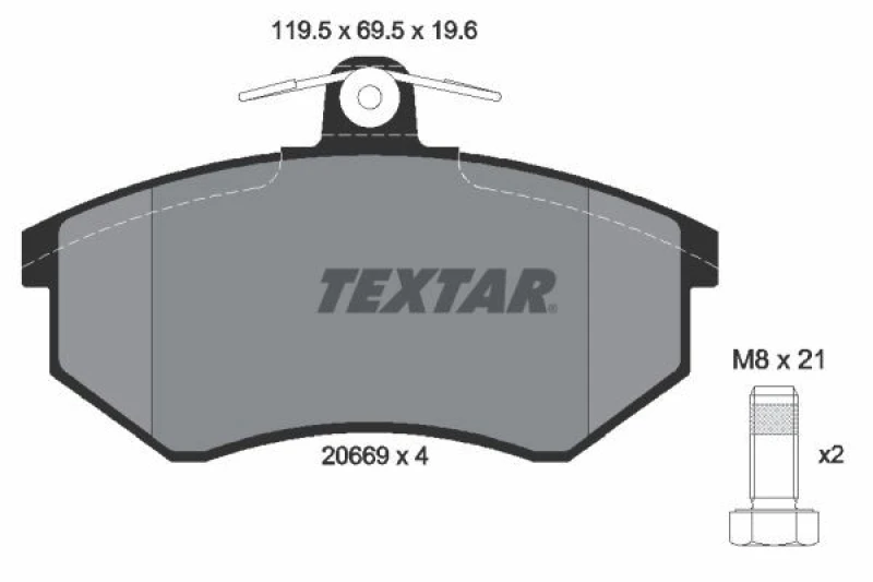 Image of Brake pad set TEXTAR 2066921
