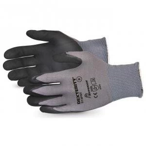 Image of Superior Glove Dexterity Black Widow Grip High Abrasion Black 07 Ref