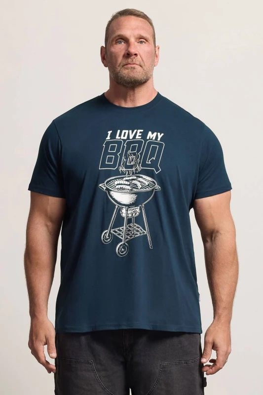 Image of BadRhino BadRhino Men BBQ Graphic T-Shirt in Dark Navy Size: X-Large Dark Navy 1XL Male 5063853531287