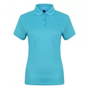 image of Henbury Womens/Ladies Stretch Microfine Pique Polo Shirt (S) (Turquoise)