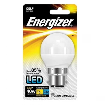 Image of Energizer B22 Warm White Blister Pack Golf 5.2w 470lm