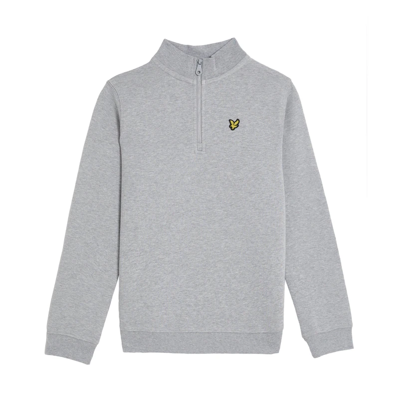 Image of Lyle and Scott Kids 1/4 Zip Fleece Light Grey D24 male 7-8Y