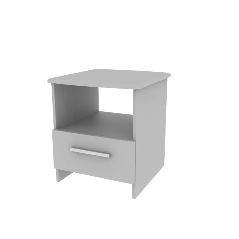 Image of Harrow Bottom Drawer Lamp Table In Grey Matt (Ready Assembled)