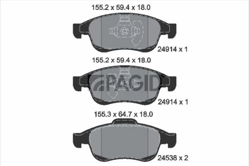 Image of Brake pad set PAGID T1894N