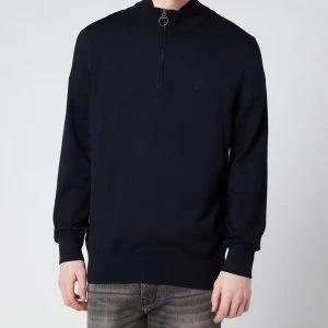 Image of Barbour Mens Tain 1/4 Zip Jumper - Navy - XXL