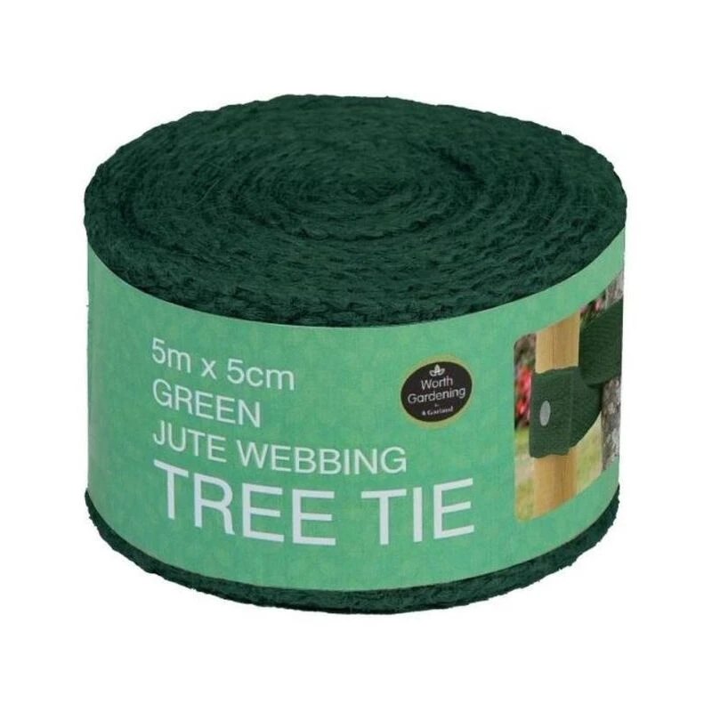 Image of Garland 5m x 5cm Green Jute Webbing Tree Tie (Loose) W0821