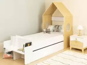 Image of Seconique Cody 3ft Single White and Pine 1 Drawer House Bed Frame