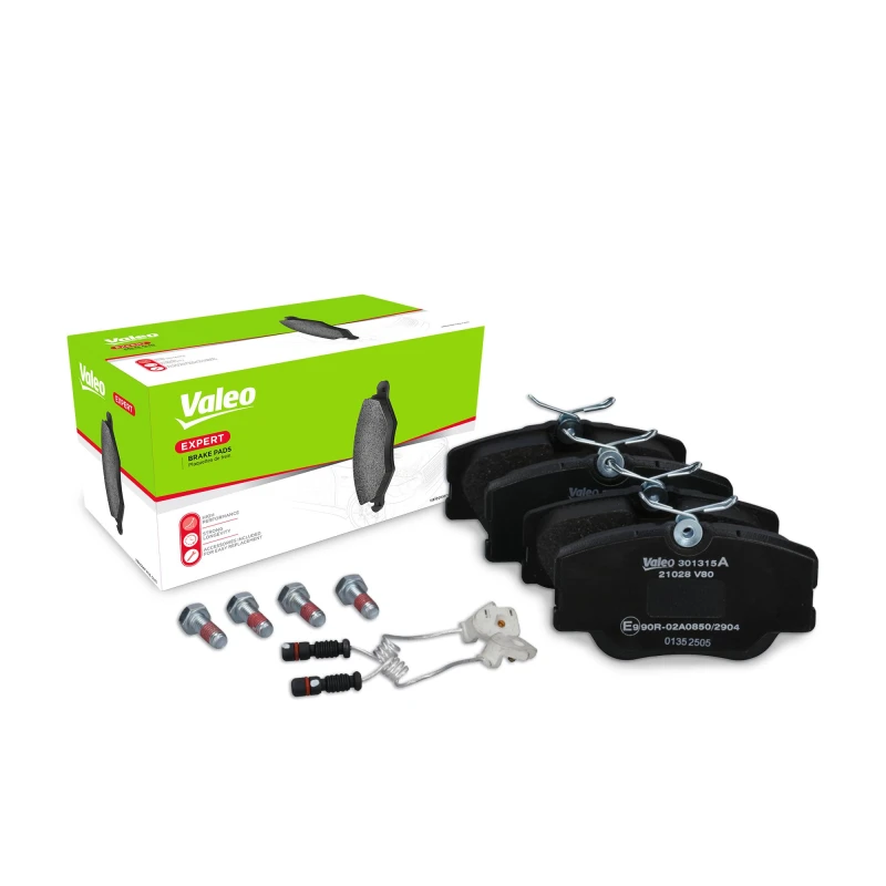 Image of VALEO 301315A Brake pad set EXPERT Front Axle, excl. wear warning contact, without anti-squeak plate Brake Pad Set,disc brake (402)