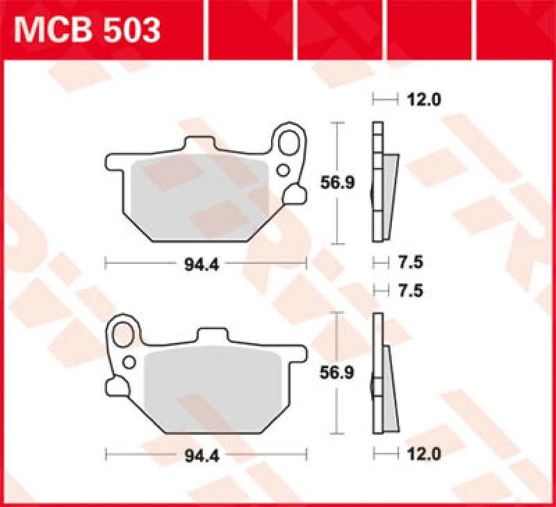 Image of TRW Lucas Brake pad MCB503