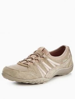 image of Skechers Breathe Easy Money Bags Bungee Trainer Taupe Size 7 Women