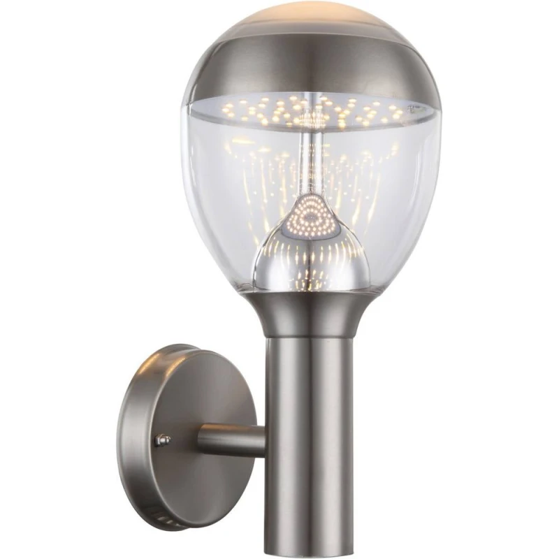 Image of Netlighting Callisto Outdoor Modern Wall Lamp Stainless Steel IP44 LED 3000K in Grey Grey Unisex