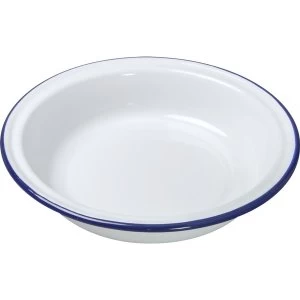 Image of Traditional Circular Round 24cm Falcon White Enamel Pie Dish (Single)