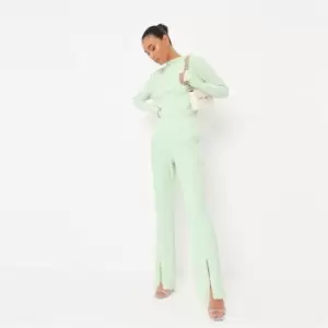 image of Missguided Split Front Flare - Green