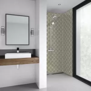 Image of Mermaid Black Florals Acrylic Shower Wall Panel 2440mm x 1220mm x 4mm in Pattern