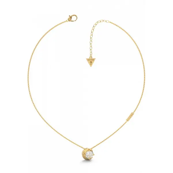 image of Guess Jewellery Ladies Gold Plated 15-17" Solitaire Moon Necklace