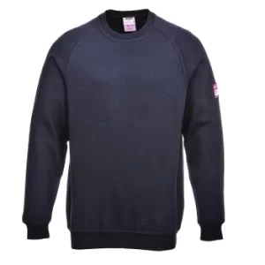 Image of Modaflame Mens Flame Resistant Antistatic Long Sleeve Sweatshirt Navy 2XL