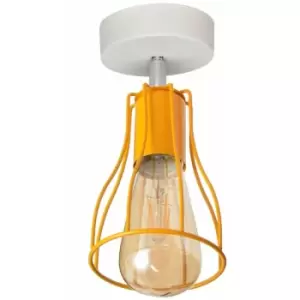 Image of Helam Tube Semi Flush Light White, Orange 10cm