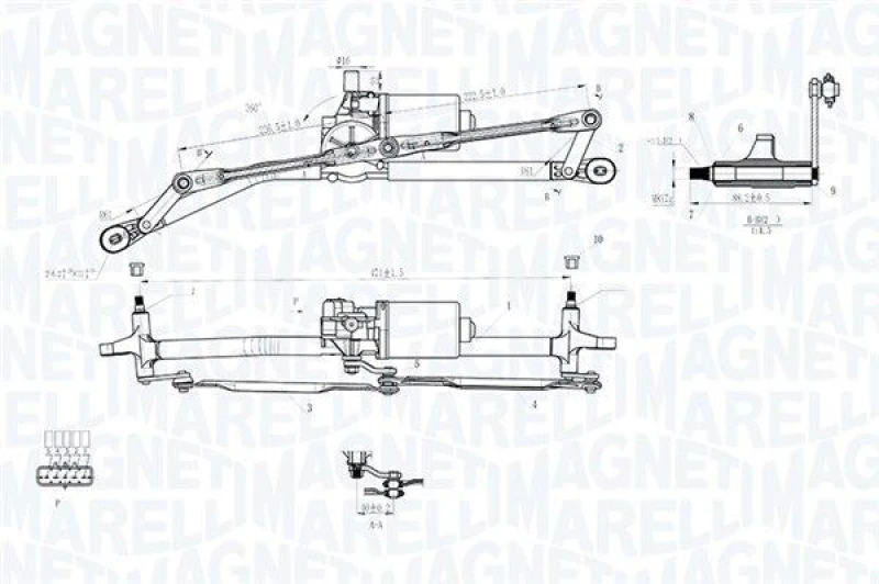 Image of MAGNETI MARELLI Window Wiper System MAGNETI MARELLI 064012005011