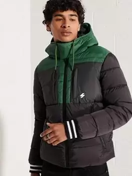 image of Superdry Sports Colourblock Padded Jacket - Black Size M Men