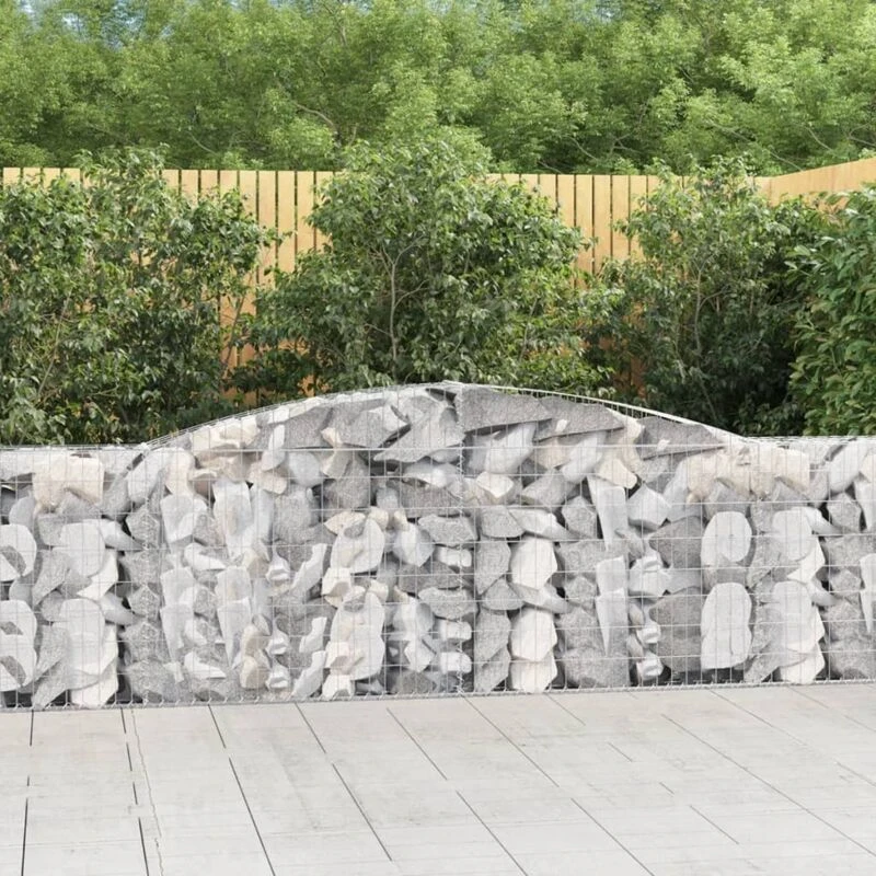 Image of VIDAXL Arched Gabion Baskets 3 pcs 400x30x100/120cm Galvanised Iron Vidaxl 8720845574505