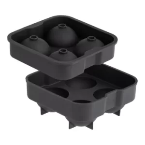 image of Viners 4 Piece Round Silicone Ice Mould Black