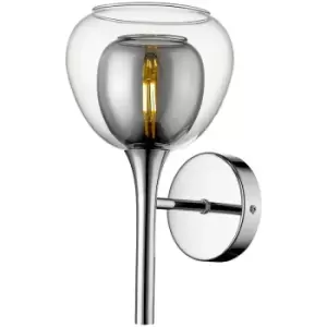 image of Spring Lighting - Spring Contemporary Wall Lamp Smoked Grey, Glass