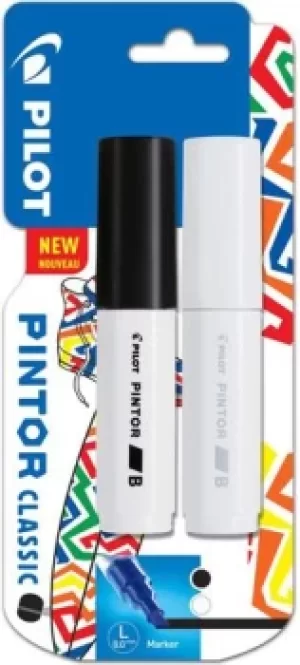 Image of Pilot Pintor Broad Chisel Tip Paint Marker 8mm Black and White Colours