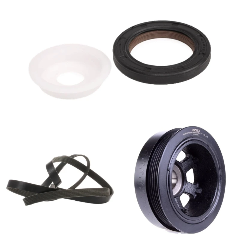 Image of RIDEX 542R0672 V-ribbed belt set Pulleys: with crankshaft pulley V-Ribbed Belt Set (542)