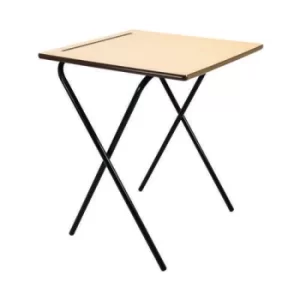 Image of Titan Folding Exam Desk MDF Edge 600x600x720mm Beech KF78654
