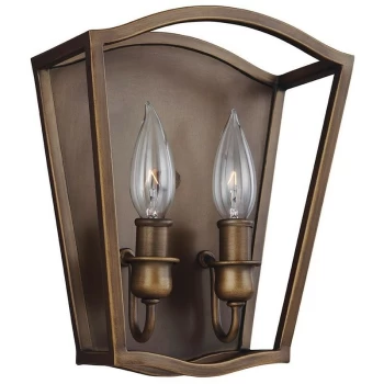 image of Yarmouth - 2 Light Wall Light, Painted Aged Brass - Elstead