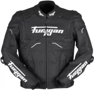 Image of Furygan Raptor Evo 2 Motorcycle Leather Jacket, black-white, Size 2XL, black-white, Size 2XL
