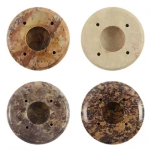 Image of Set of 4 Soapstone Candle/Incense Round Holder