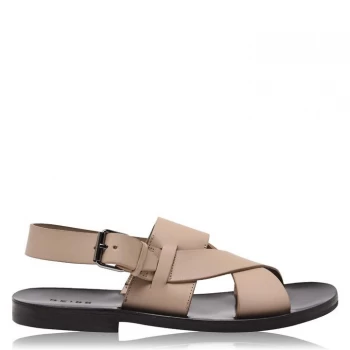 image of Reiss Mari Leather Sandals - Mink