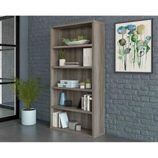 image of Affiliate 5 Shelf Bookcase W884 x D288 x H1676mm Hudson Elm Finish - 5427457 -