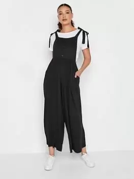 image of Long Tall Sally Black Culotte Dungaree, Black, Size 10, Women