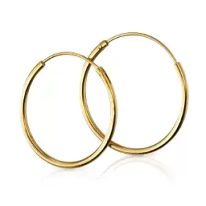 image of Candy Cane Gold Plated Silver Skinny Hoop Earrings