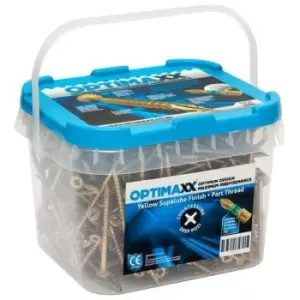 image of Optimaxx 6 x 100mm Woodscrews - Tub of 200 - Yellow