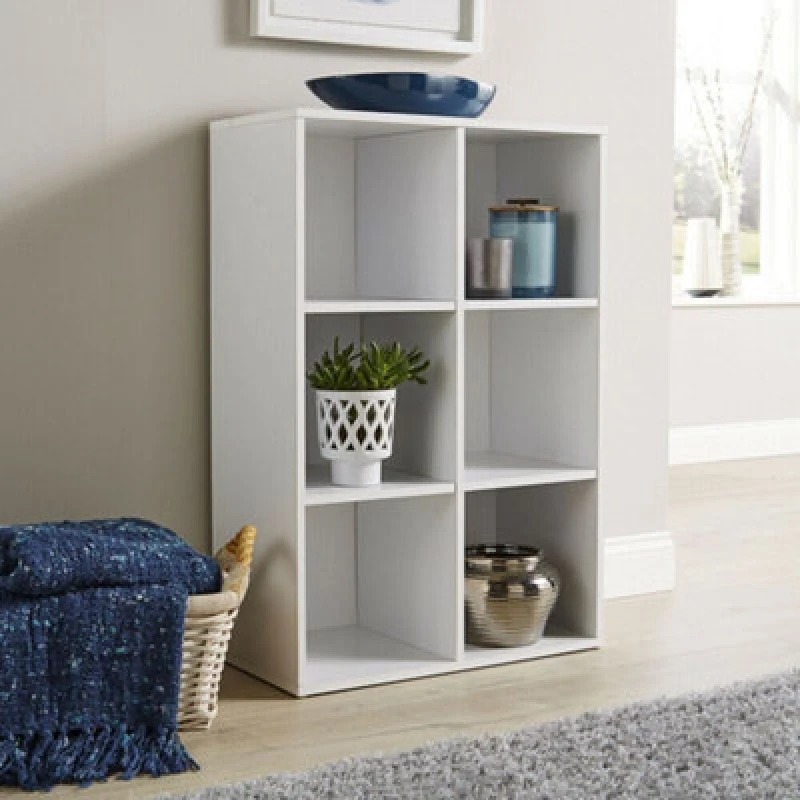 Image of Home Source Cube 2X3 Storage Shelf Unit White
