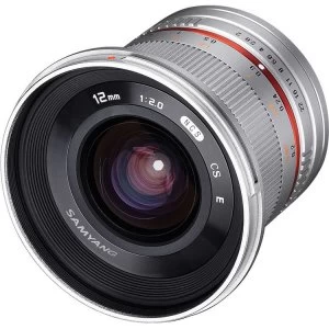 image of Samyang 12mm f/2.0 NCS CS Lens for Fuji XF Mount - Silver