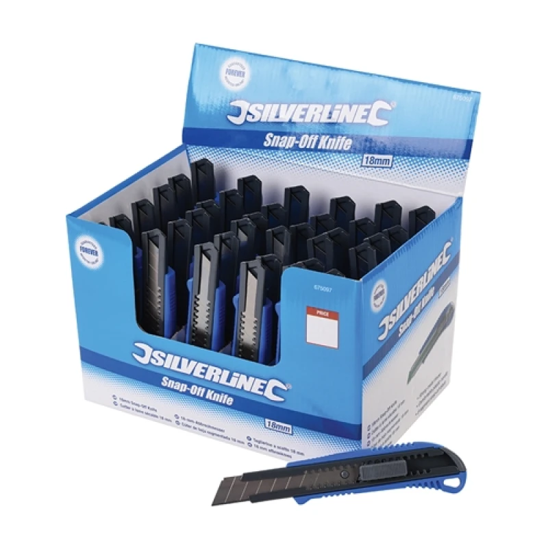 Image of Silverline 18mm Snap-Off Knife Display Box 36pce - 36pce