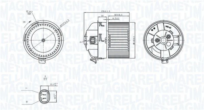 Image of MAGNETI MARELLI Blower motor MAGNETI MARELLI 069412751010